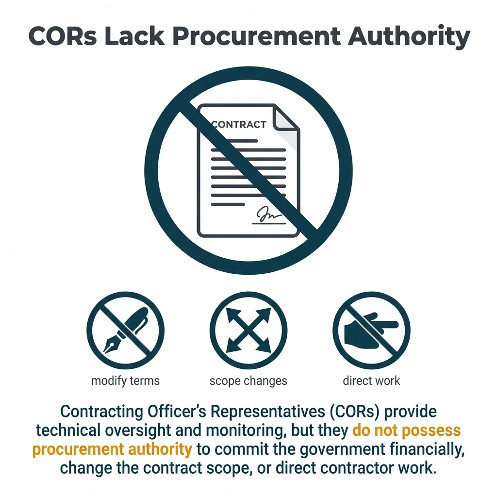 CORs Lack Procurement Authority