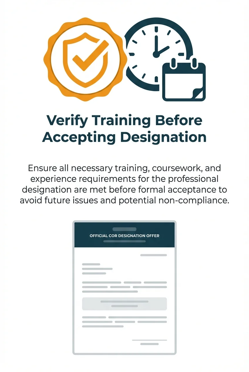 Verify Training Before Accepting Designation